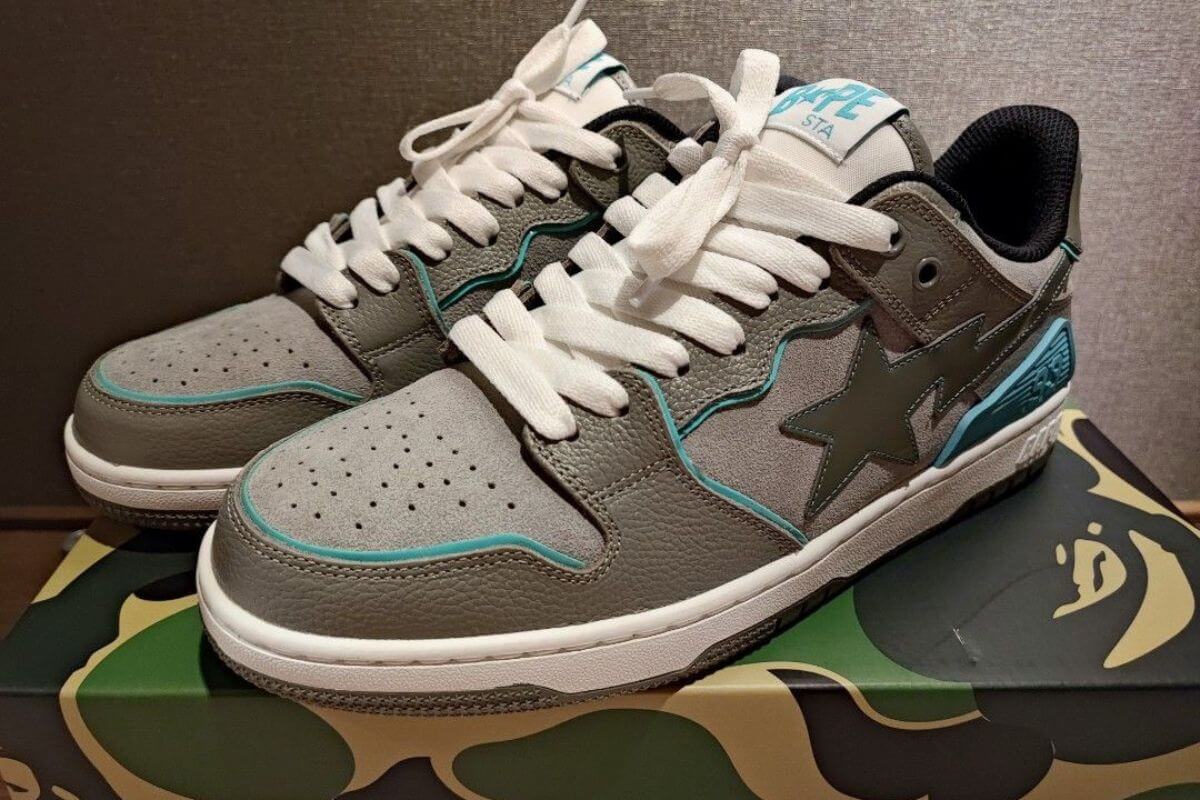 The A Bathing Ape (BAPE) Sk8 Sta Grey Turquoise