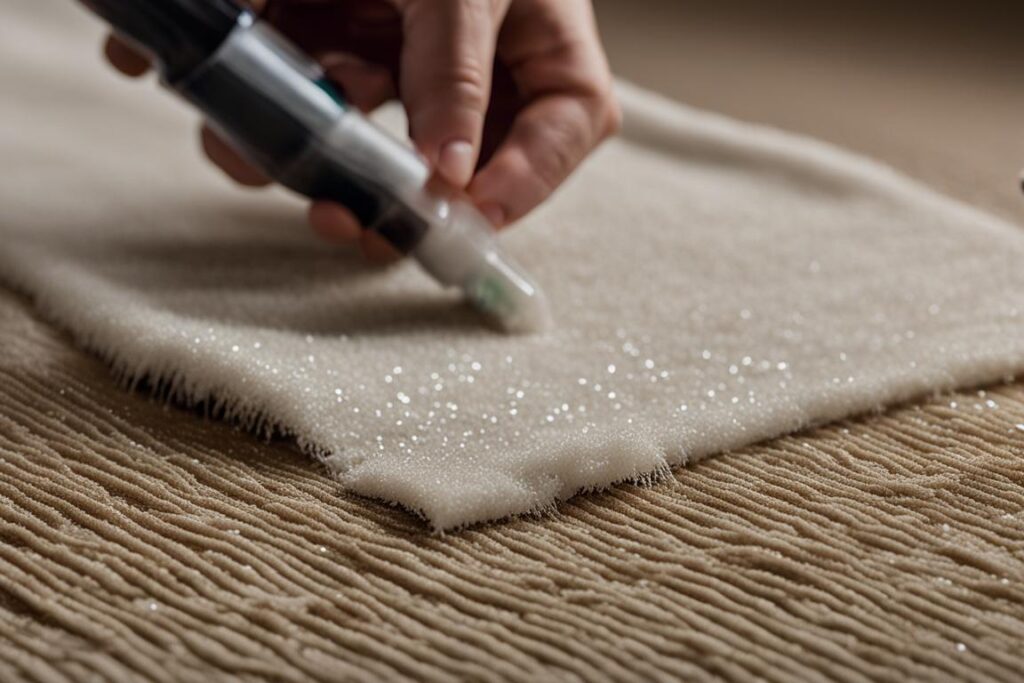 Removing dried glitter glue from carpet