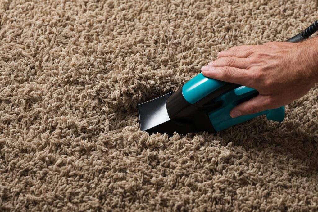 Removing dry cat litter from carpet