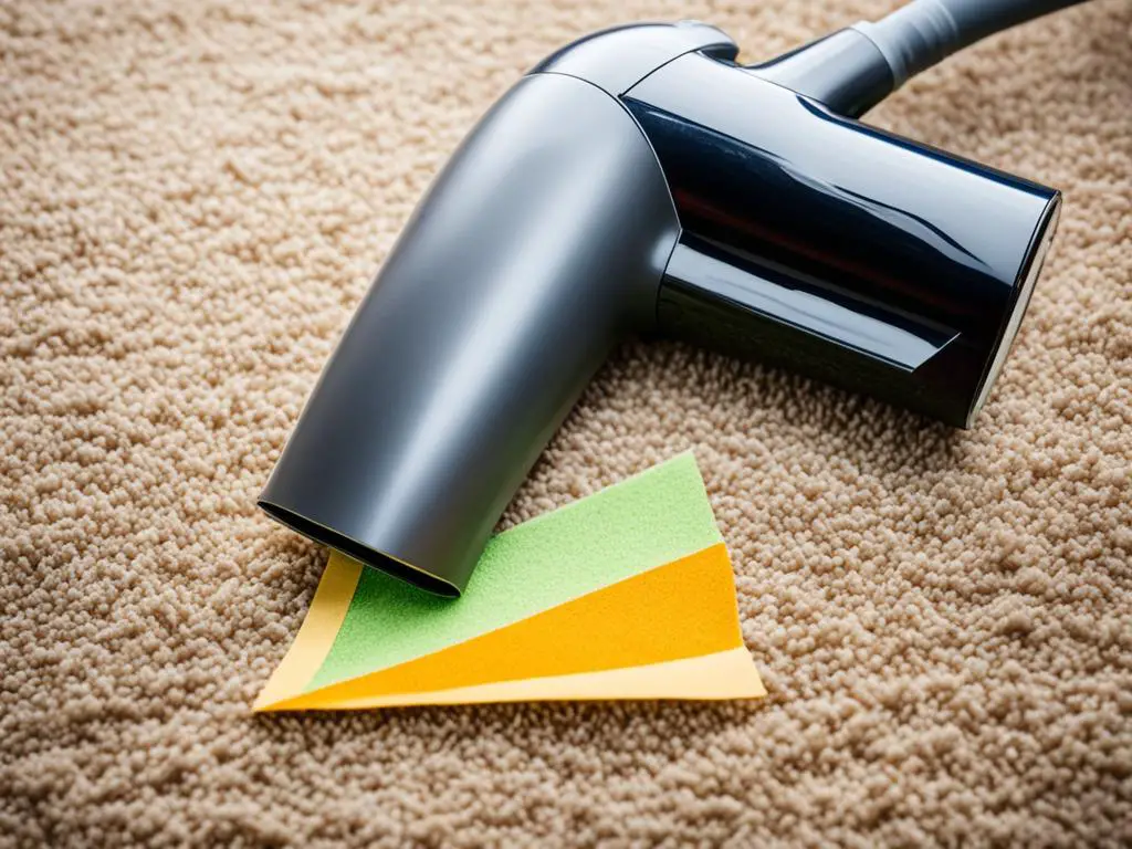 Using heat to remove sticky tape residue from carpet