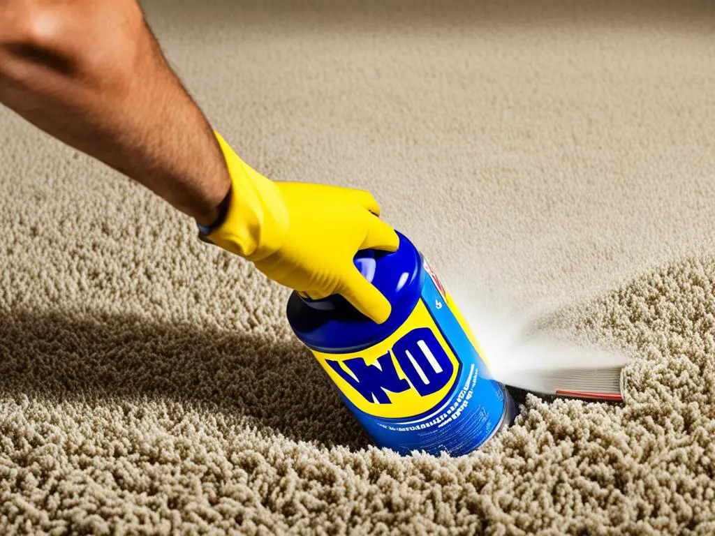WD-40 for carpet tape residue removal