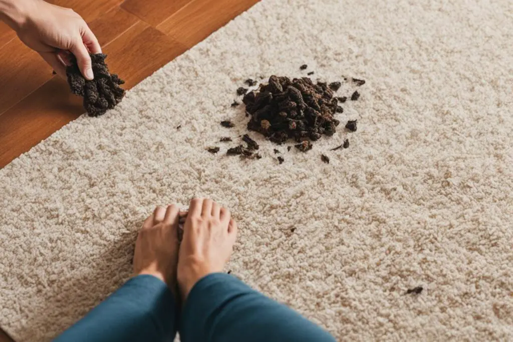 act quickly to remove dog poop from carpet