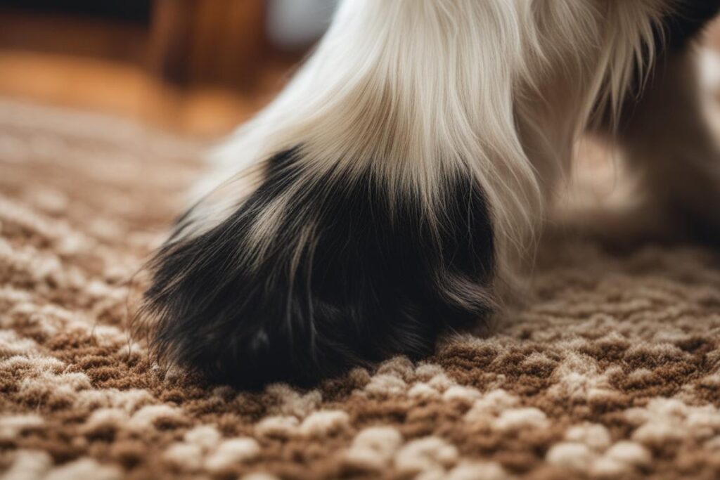 dog scratching behavior on carpet