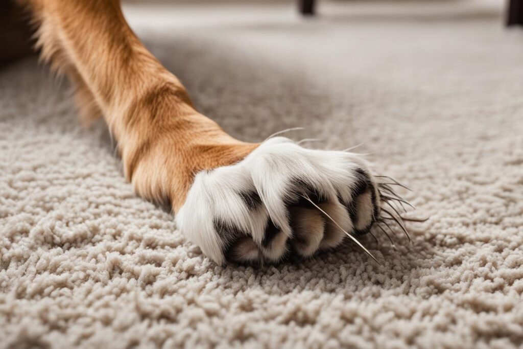 dogs scratching carpet due to anxiety