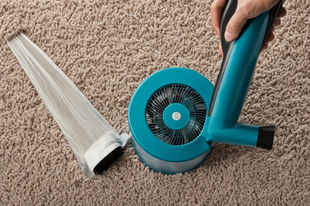 how to dry damp carpet