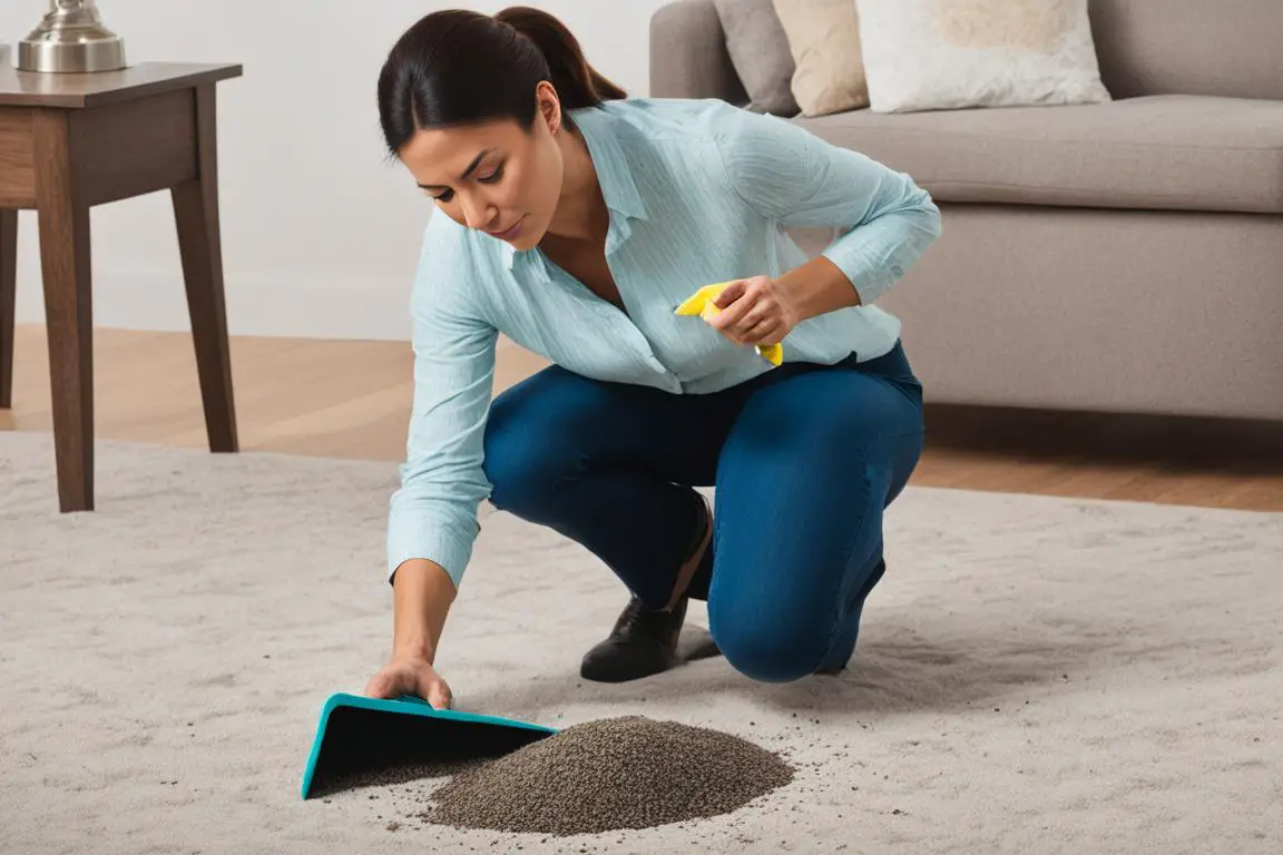 how to get cat litter out of carpet