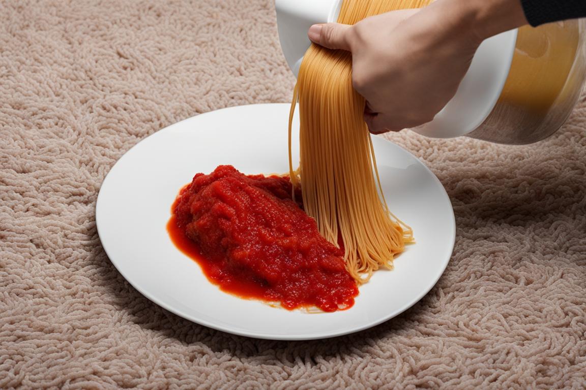 how to get spaghetti sauce out of carpet