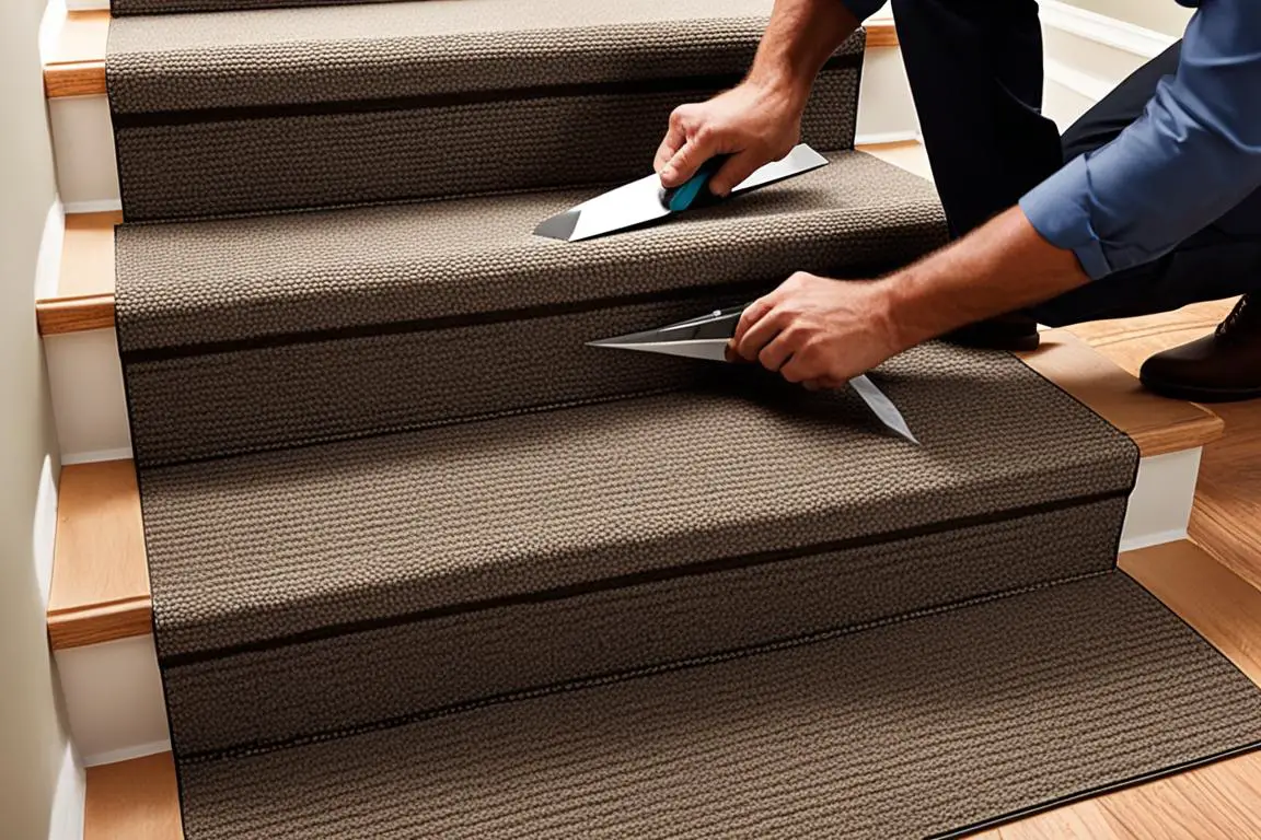 how to install carpet stair treads