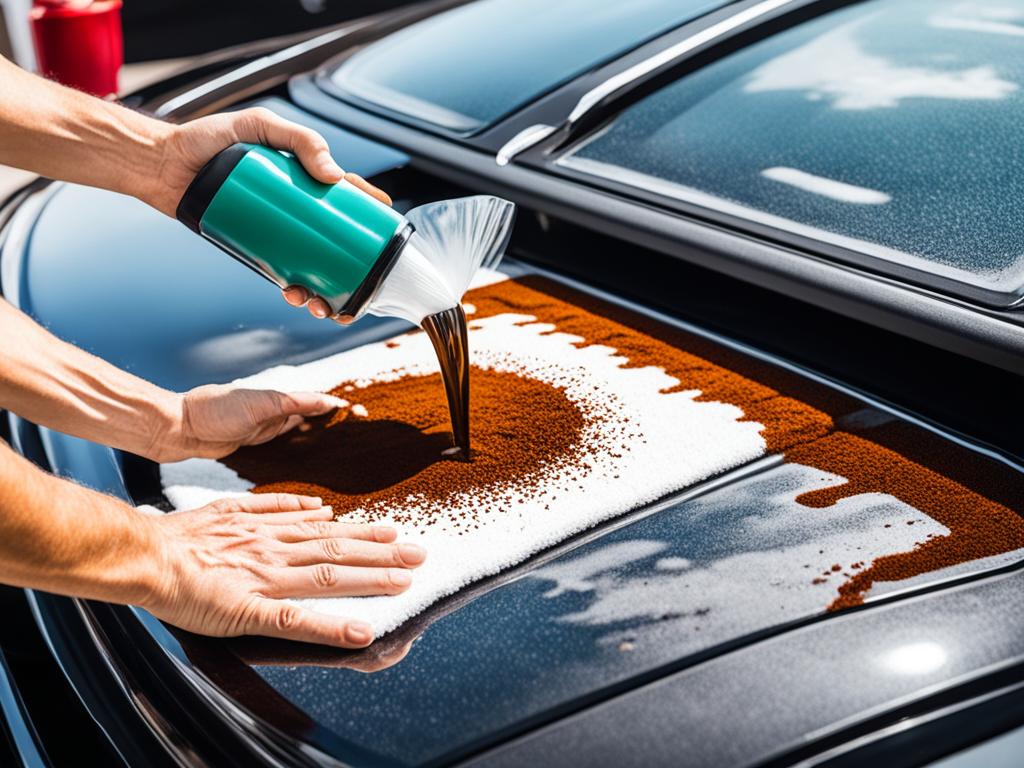quick action to remove fresh coffee spills in your car