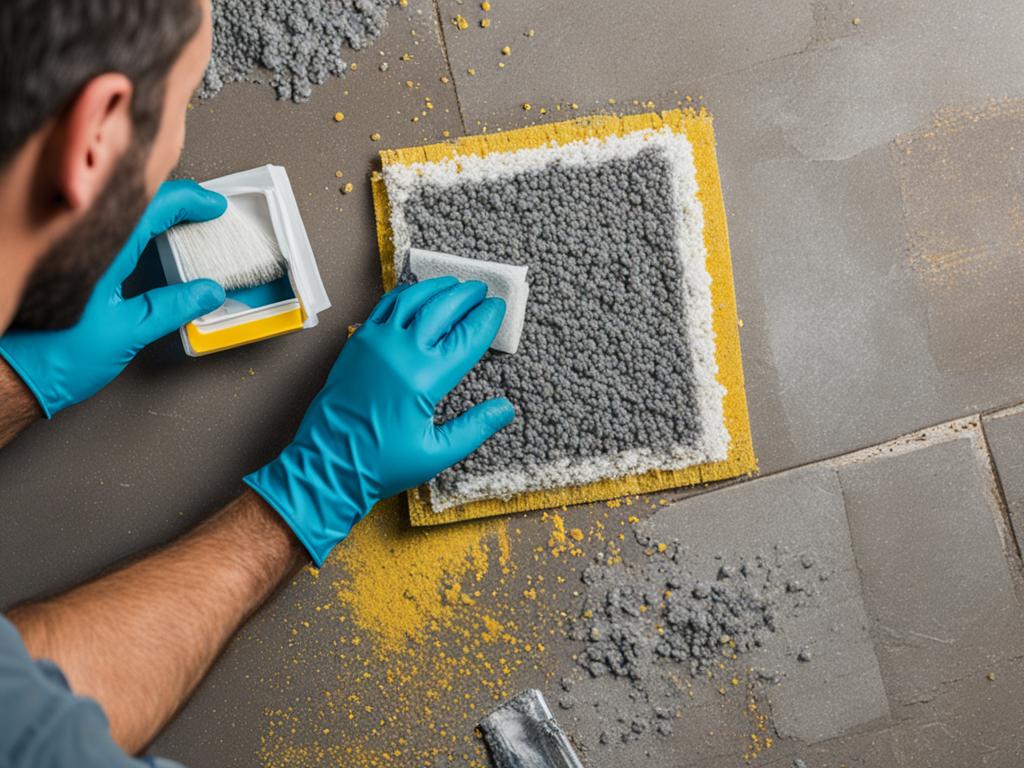 removing carpet adhesive from tiles