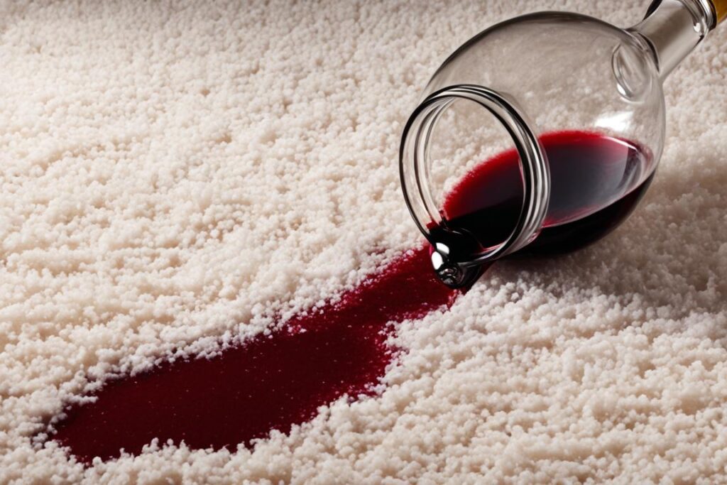 salt method for removing red wine stains from carpet