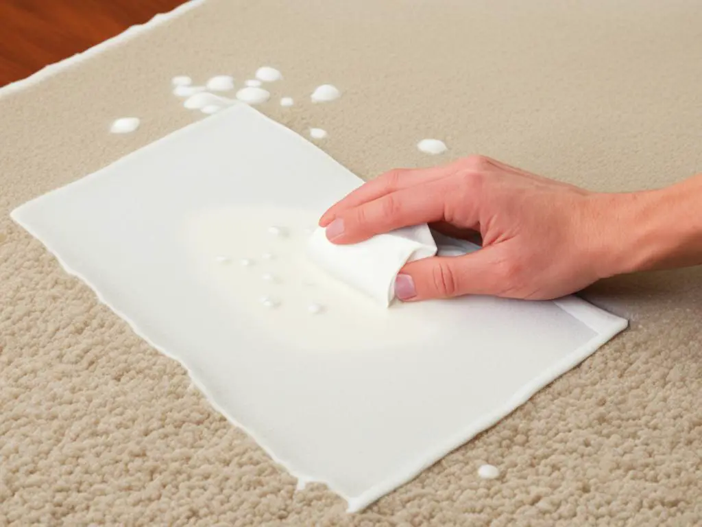 Blotting the Milk Stain on Carpet