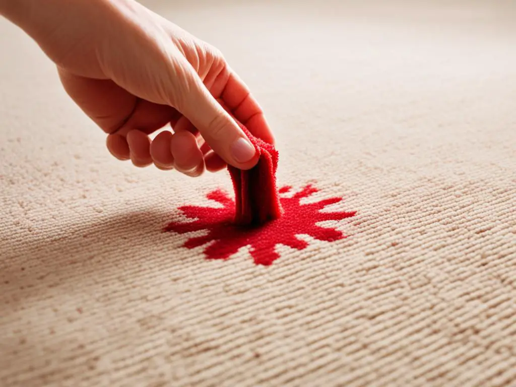 Removing fruit stains from carpet