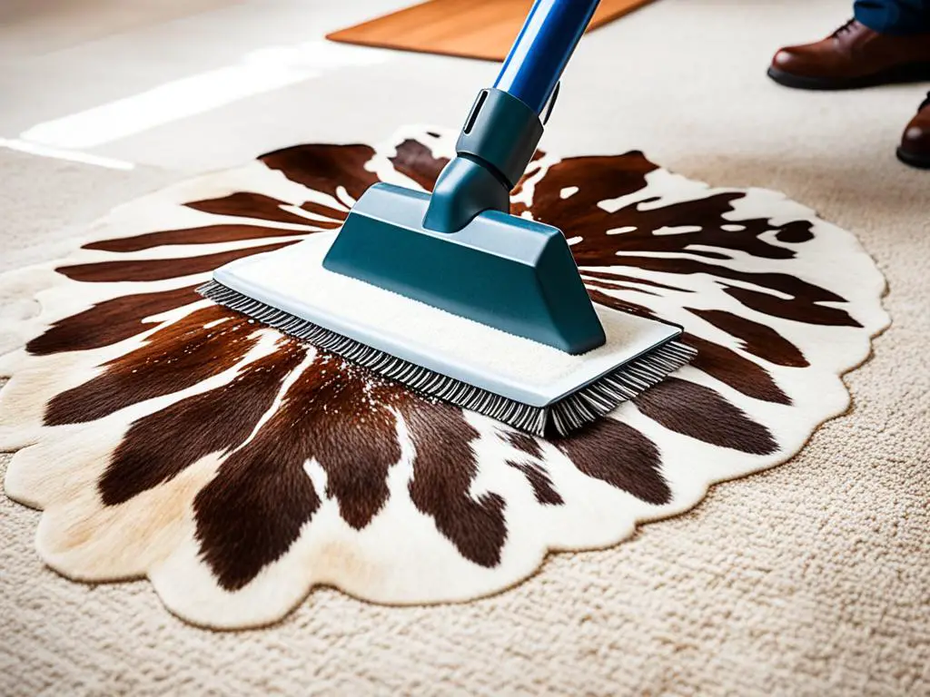 Removing pet stains from cowhide rugs