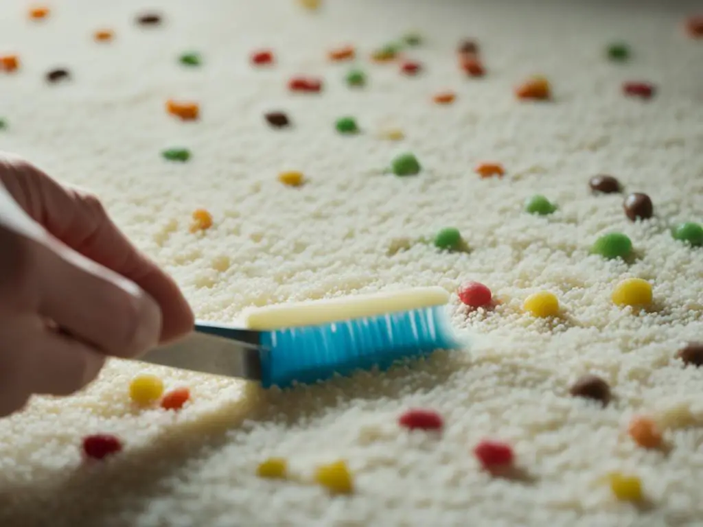 Removing sticky candy from rug