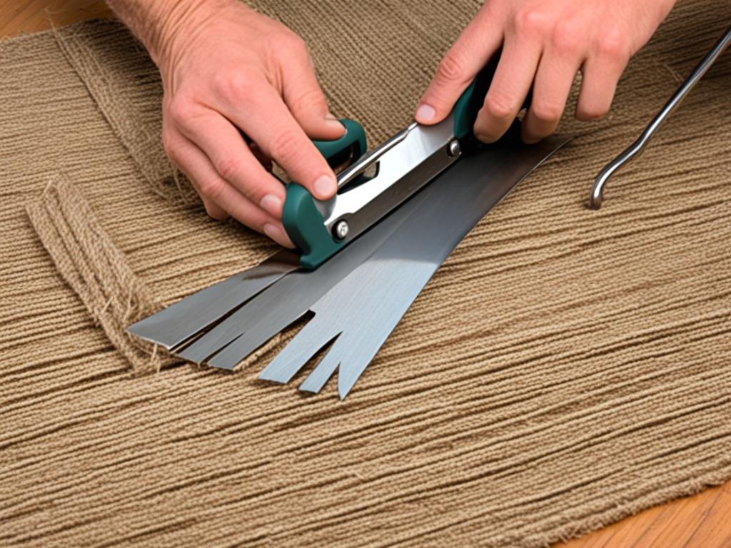 best tools for cutting jute rug