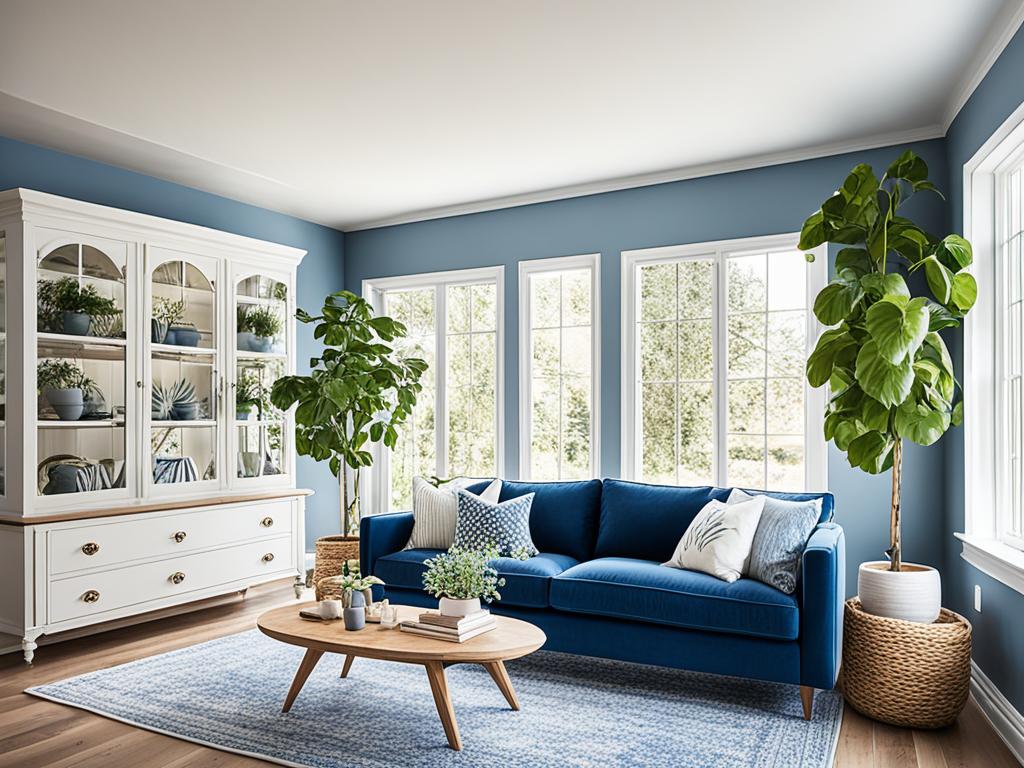 blue couch interior design