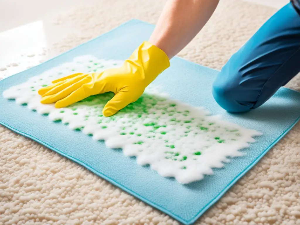 cleaning spills on rug pads