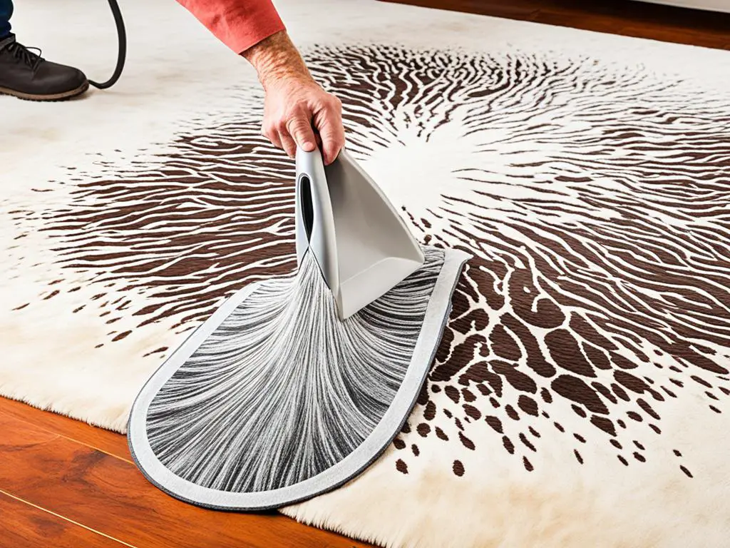 fixing wrinkles in cowhide rug