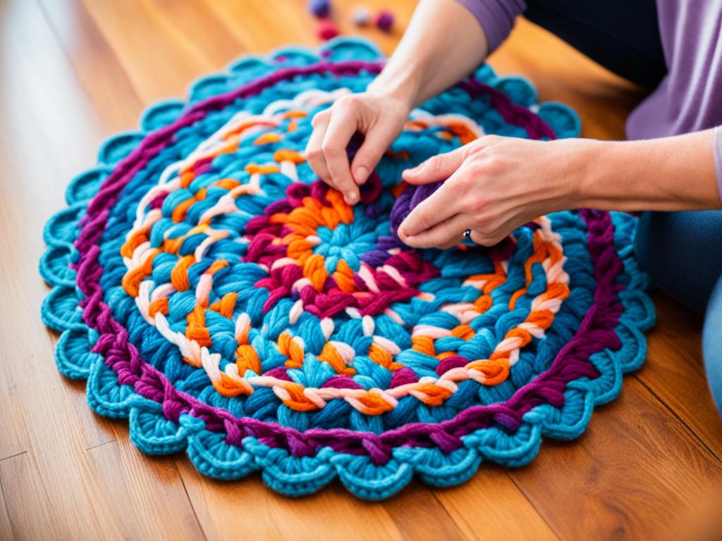how to crochet a rug with yarn