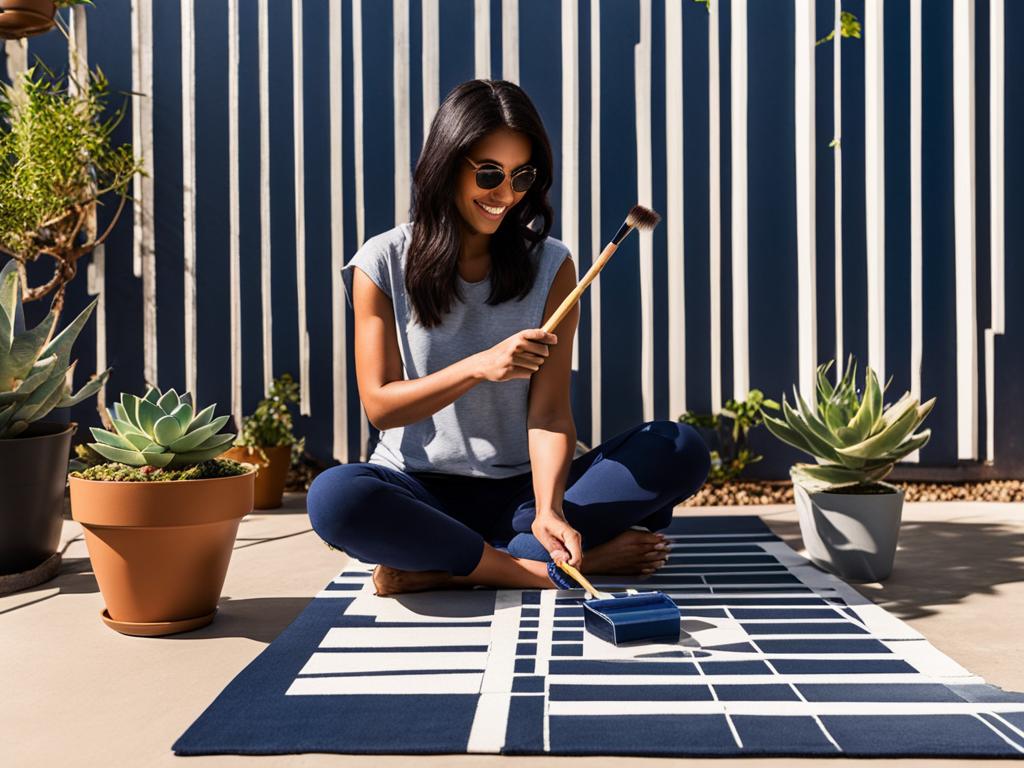 how to paint an outdoor rug