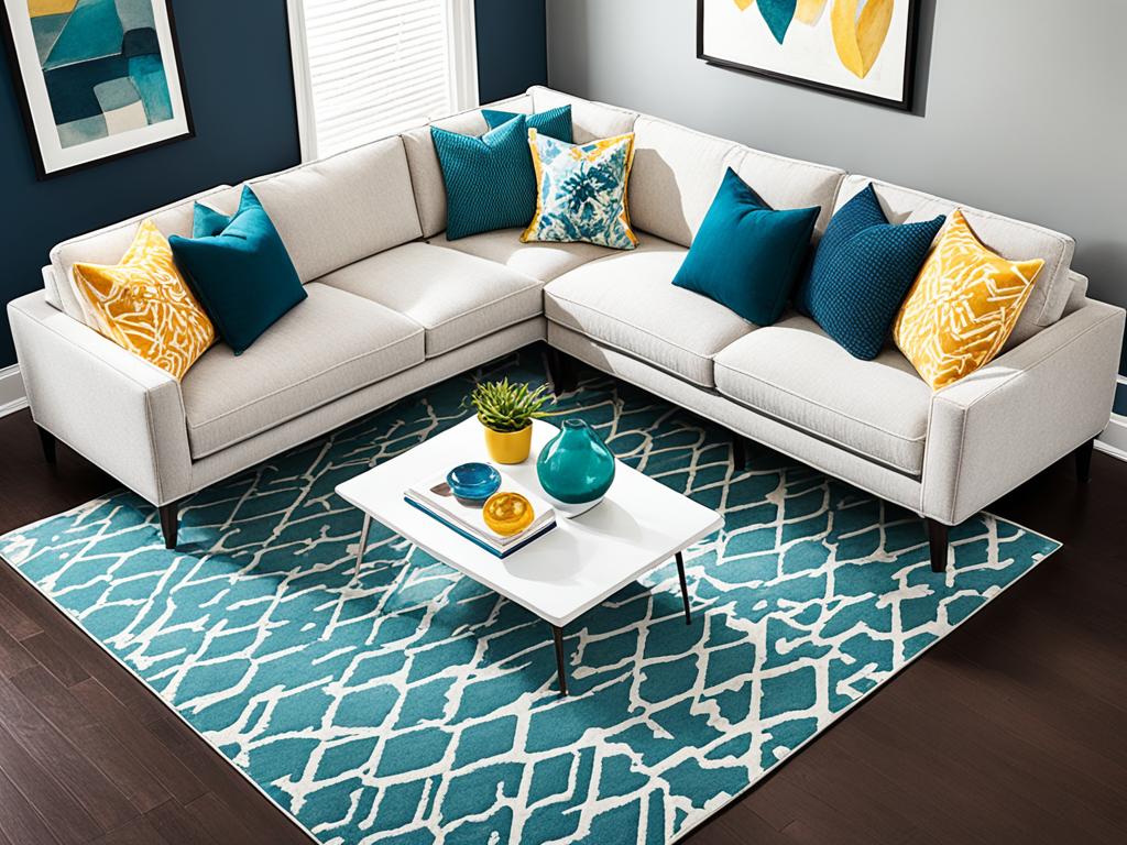 how to place rug in living room with sectional