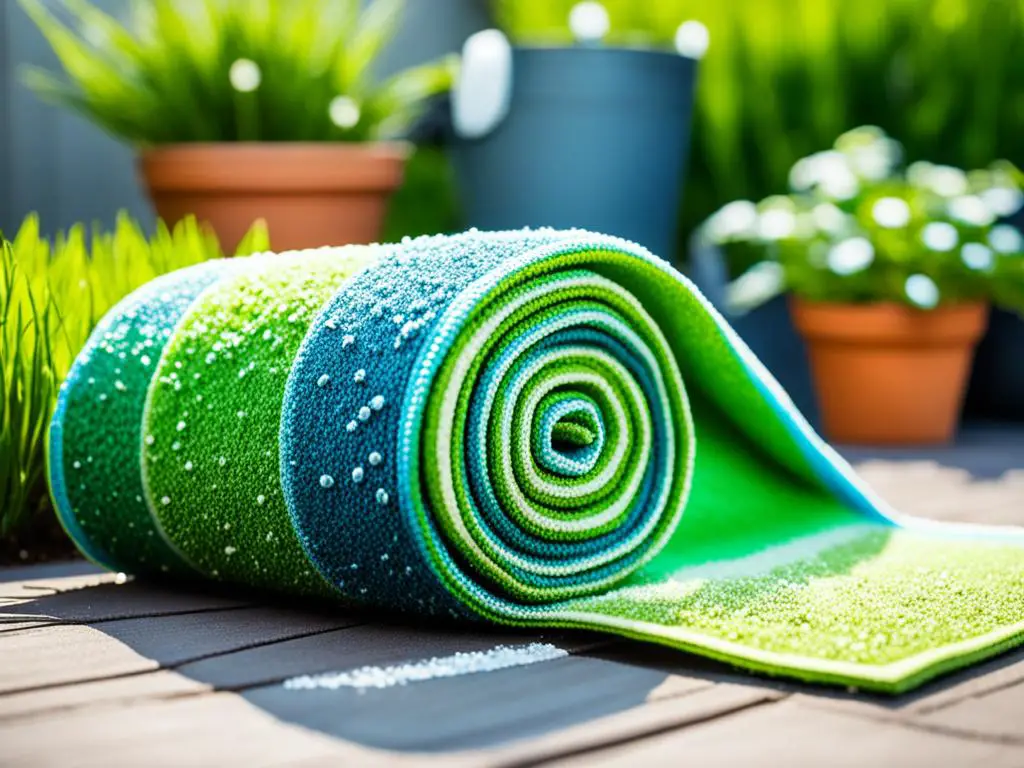 outdoor rug care on grass