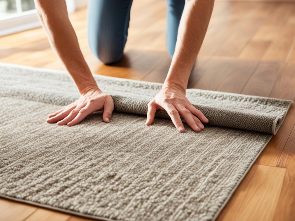 placing a rug on hardwood floors