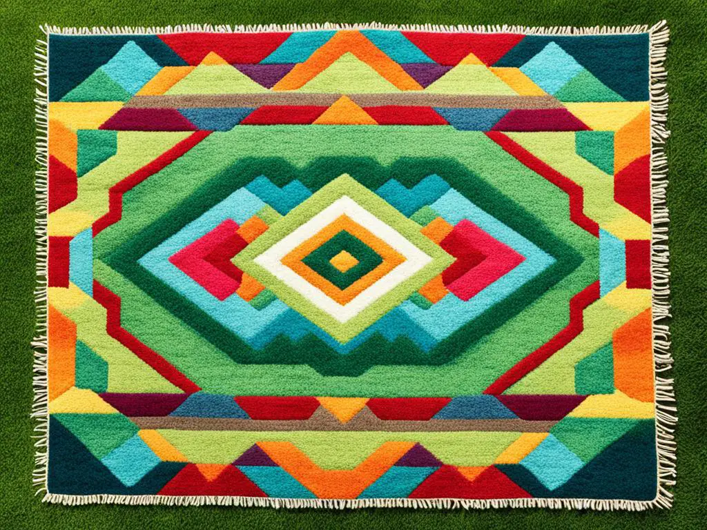 placing outdoor rug on grass