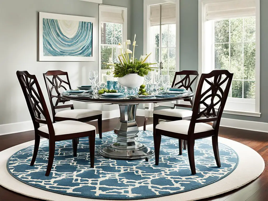 round table rug placement
