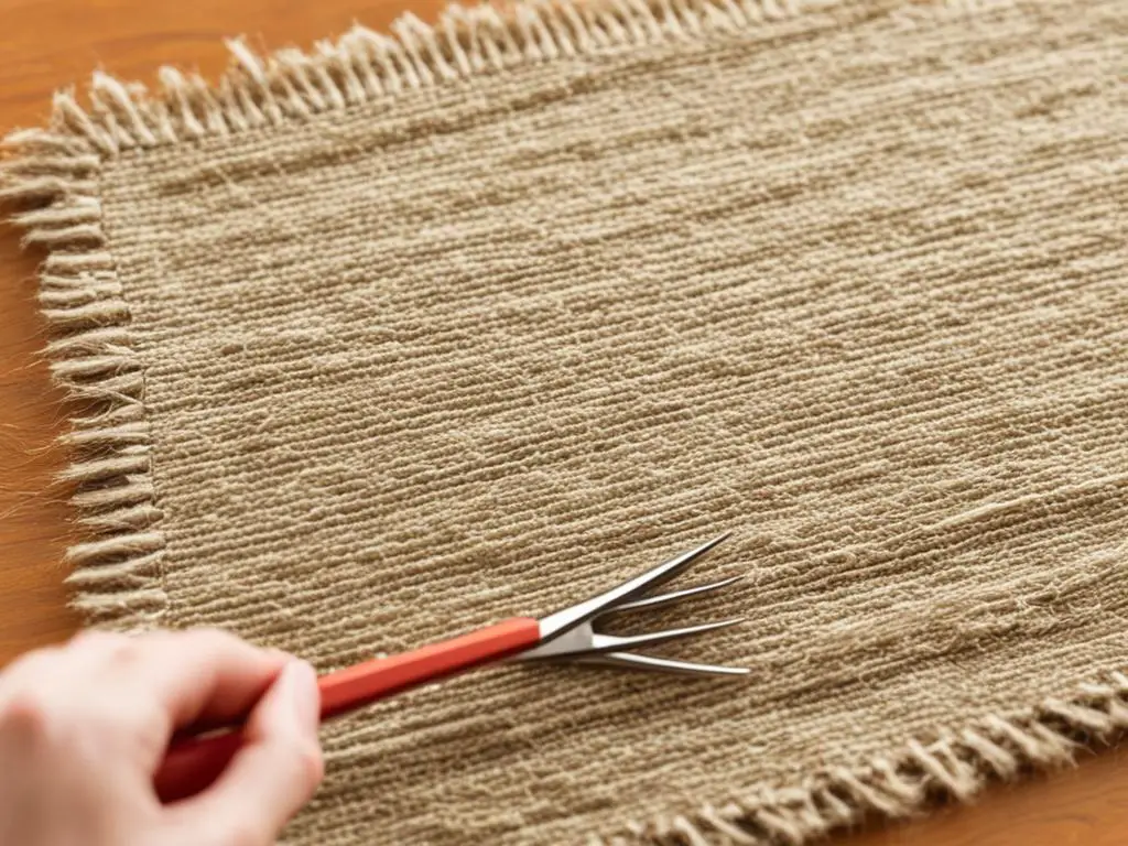 rug edge sewing technique