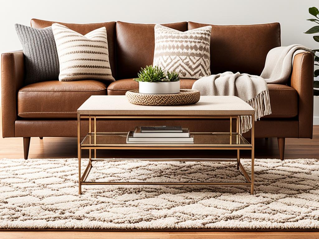 rug options for brown couch