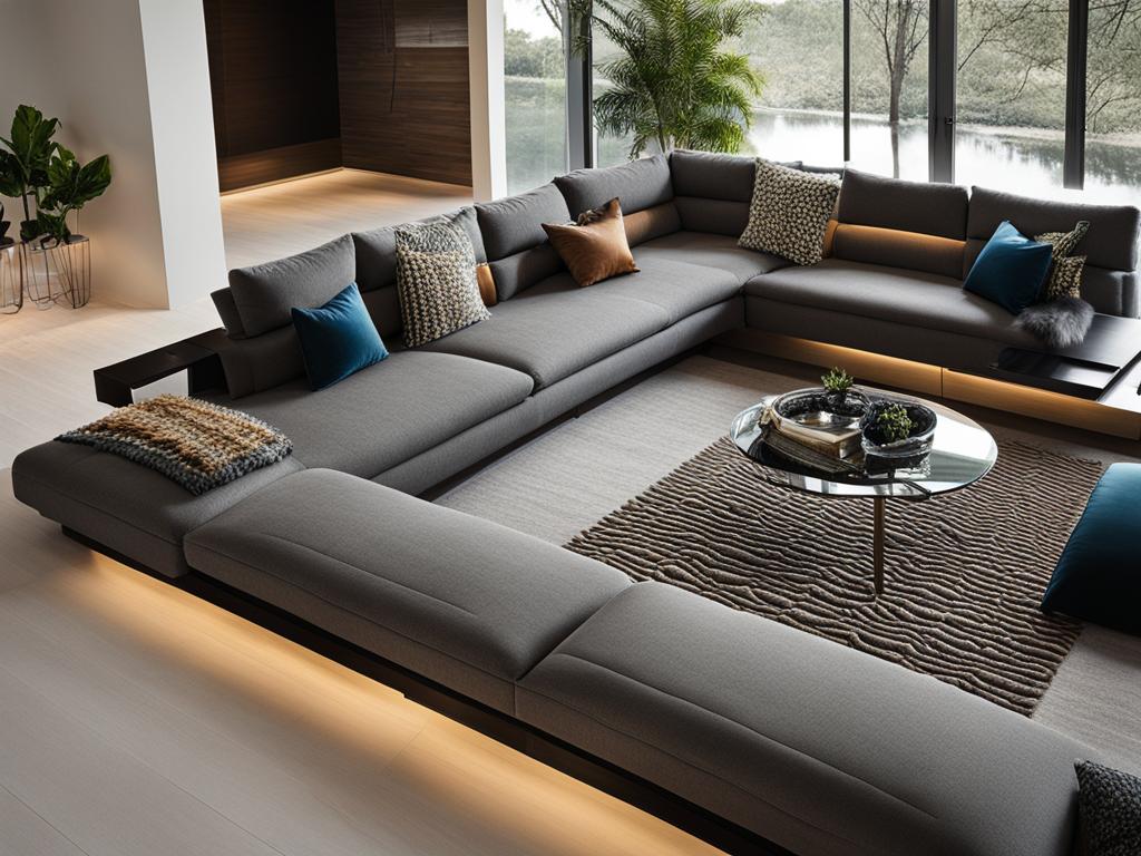 rug placement for sectional sofa