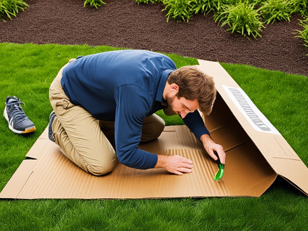 securing cardboard for outdoor rug