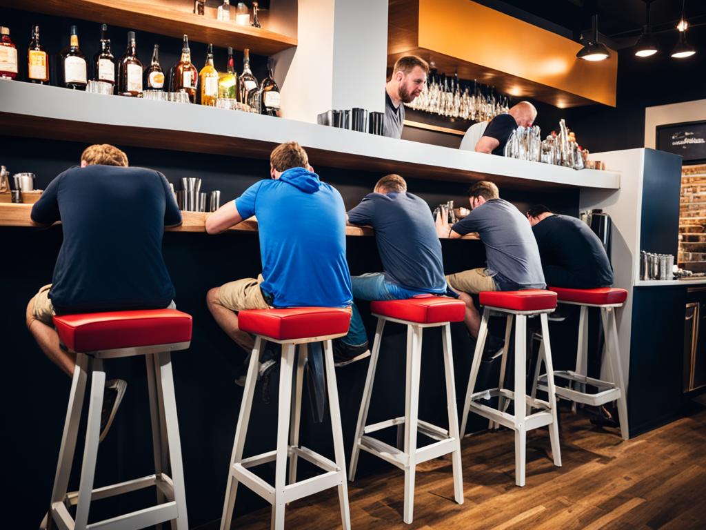 tall stools in a bar height seating area