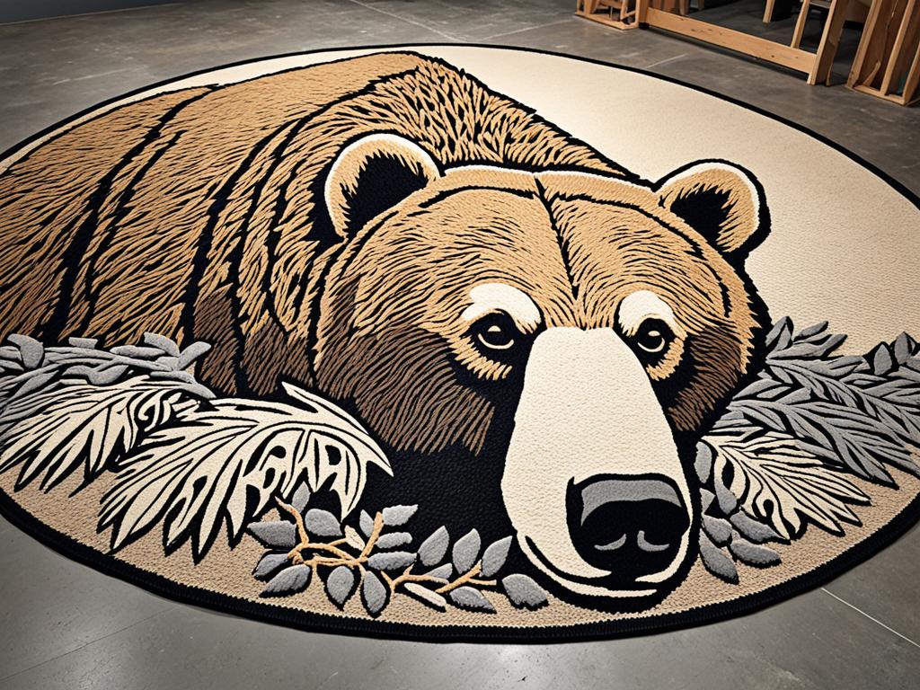 taxidermy bear rug installation