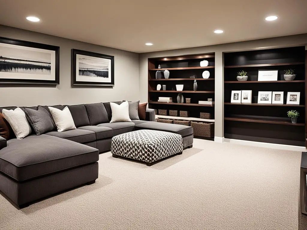 Synthetic carpet for basements