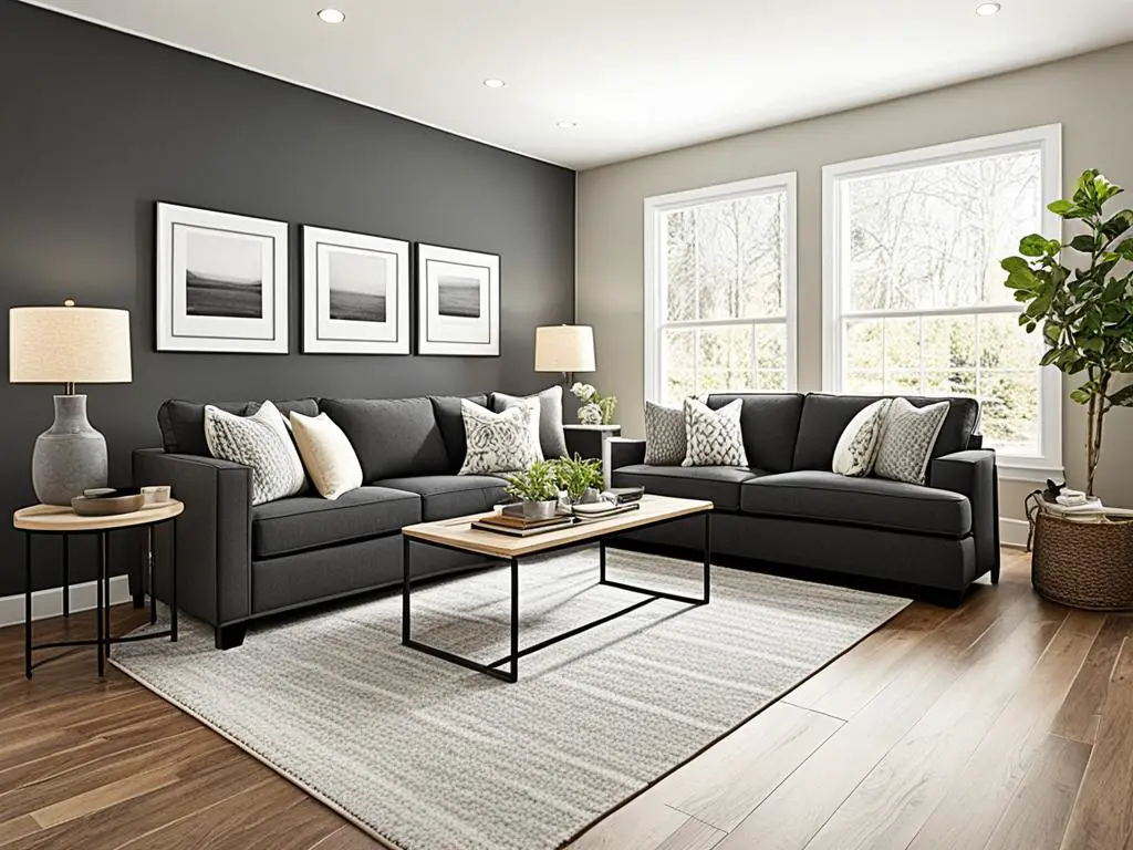 dark grey couch rug color